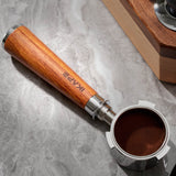 IKAPE Bottomless Portafilter, Solid Wood Handle
