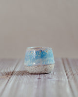 Komorebi 4 oz stoneware espresso cup, Teal Wave glaze