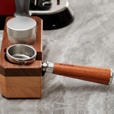 IKAPE Bottomless Portafilter, Solid Wood Handle