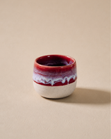 Komorebi 8 oz stoneware cappuccino cup, Siam Ruby Frost glaze