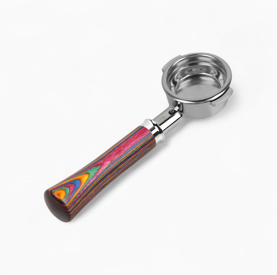 IKAPE Bottomless Portafilter, Color Wood Handle