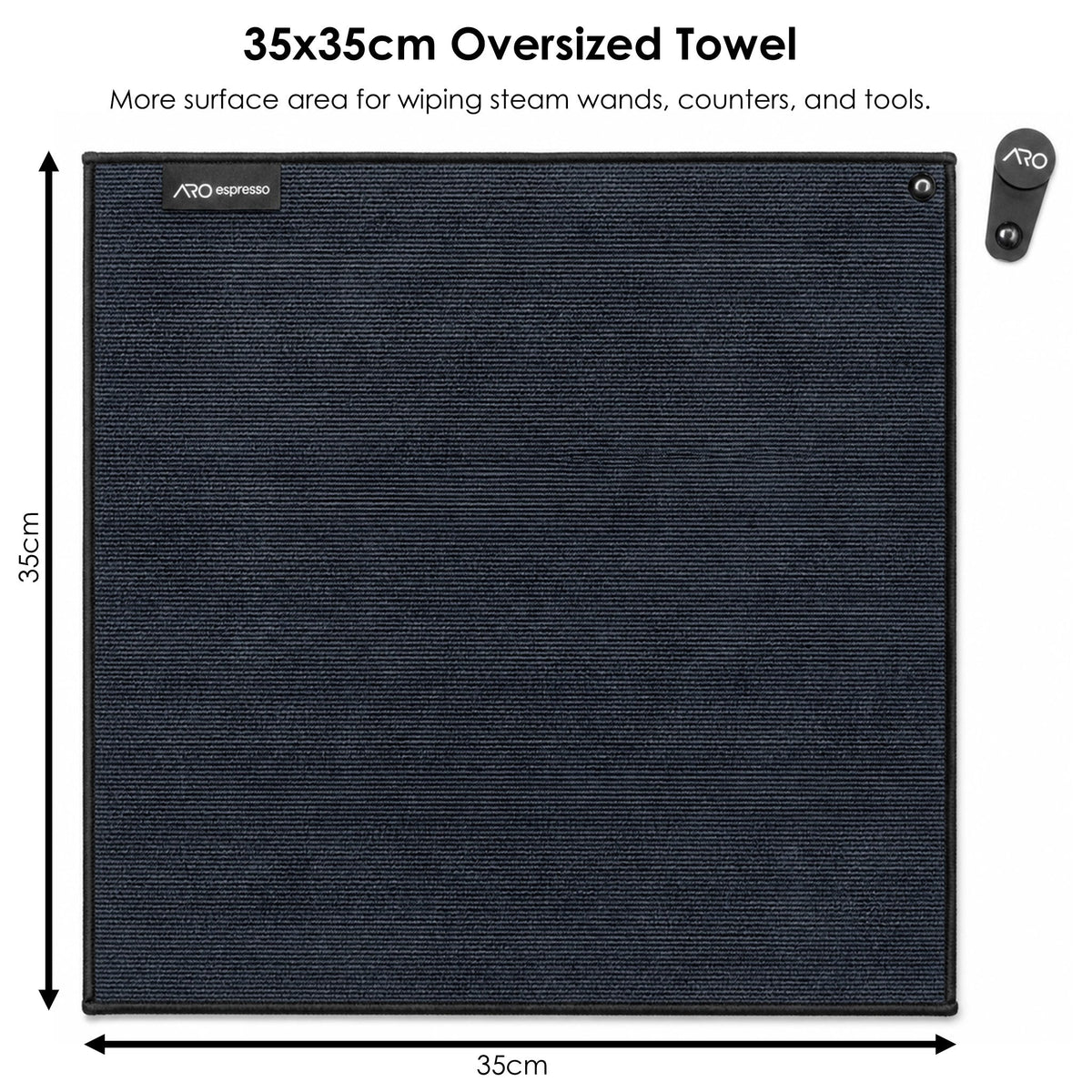 ARO Magnetic Coffee Bar Towel, 35 cm Microfiber with Magnet and Target