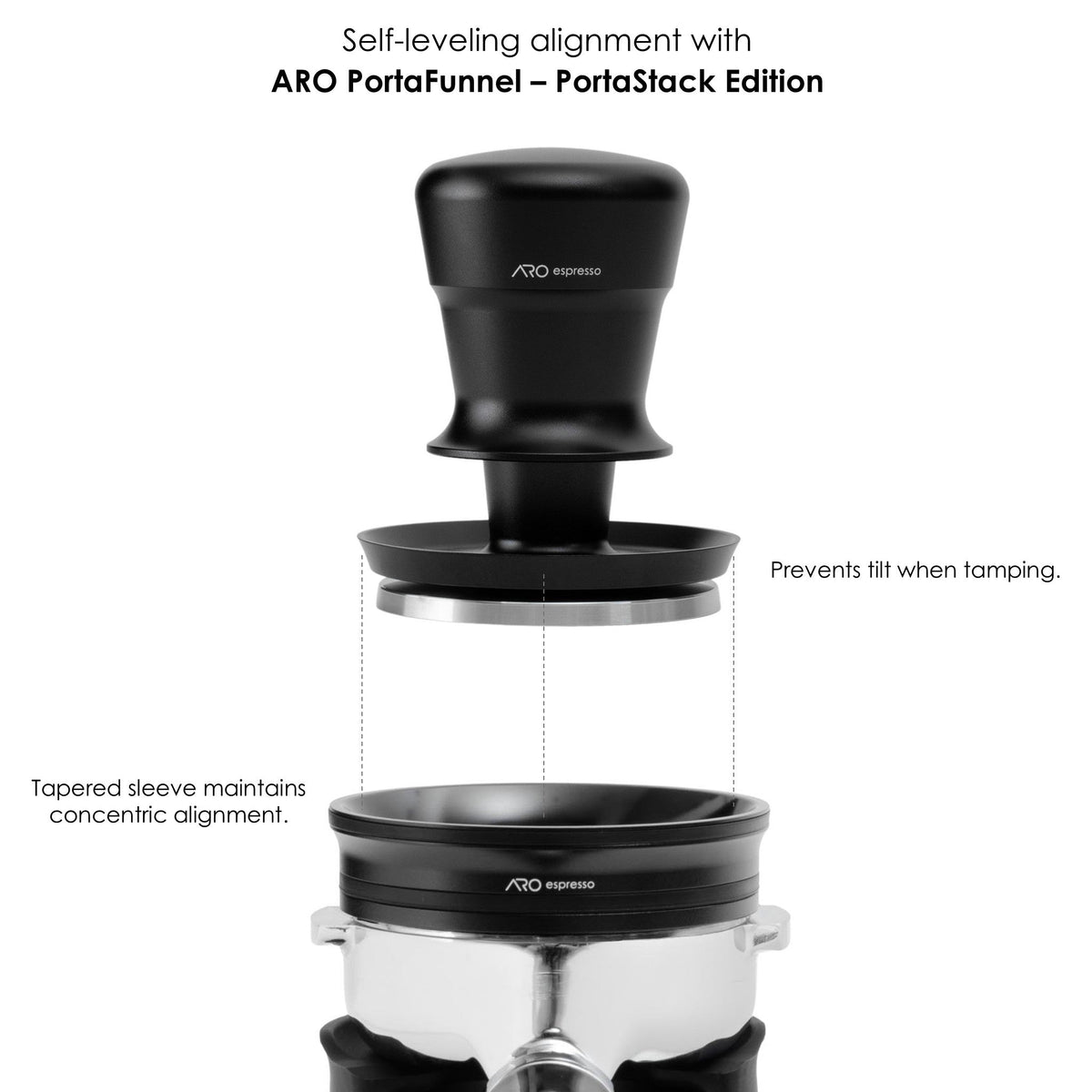 ARO Auto-Level Espresso Tamper, Self-Leveling Single Spring, 54mm and 58mm