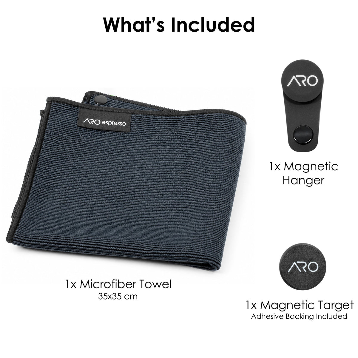 ARO Magnetic Coffee Bar Towel, 35 cm Microfiber with Magnet and Target