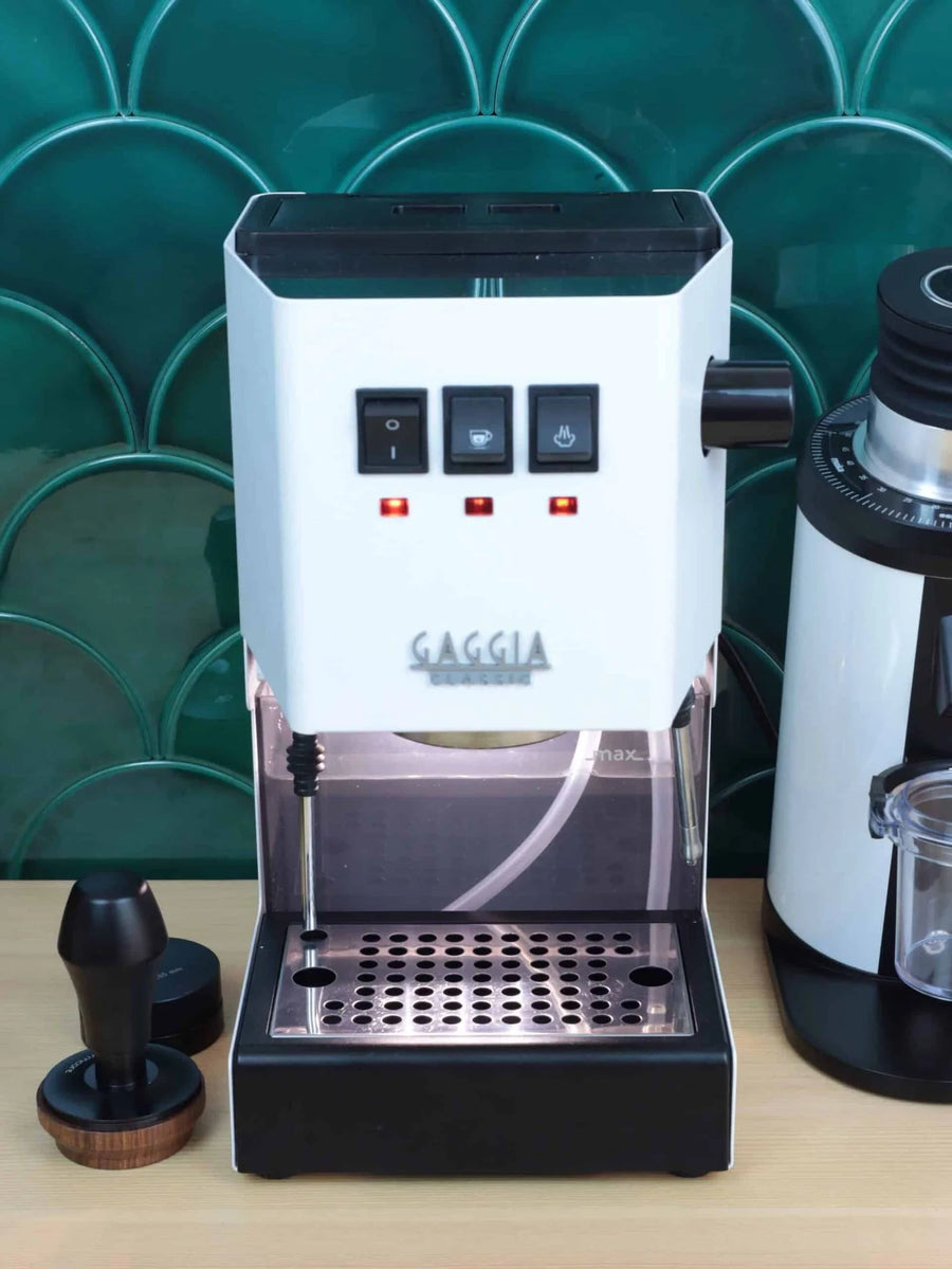 LED light kit in daylight, lighting the water tank of a Gaggia Classic