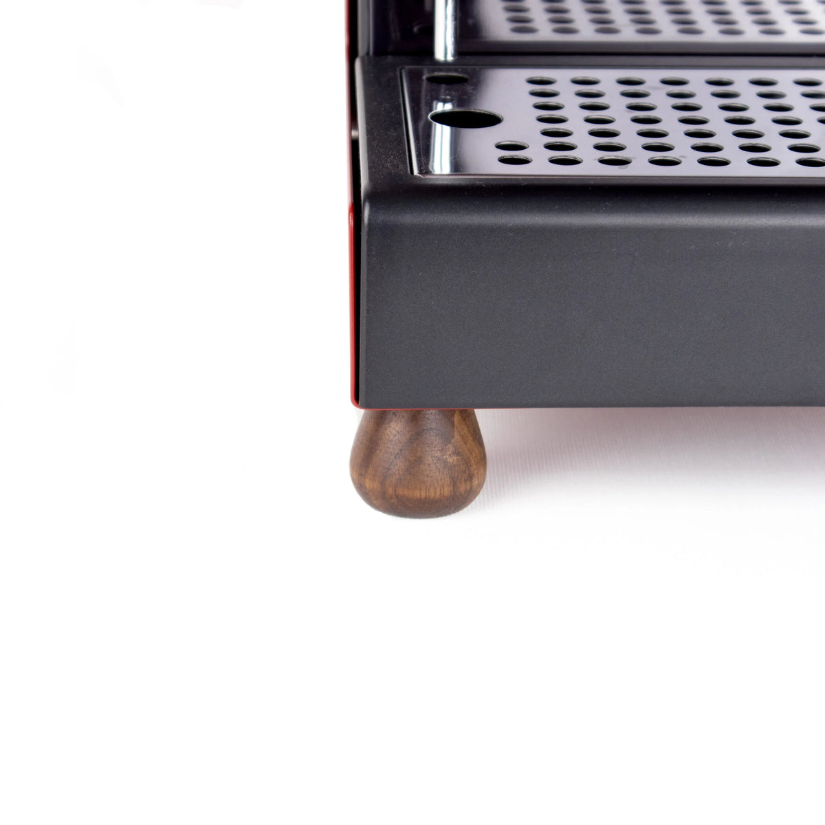 Wooden feet in American walnut fitted to a Gaggia Classic
