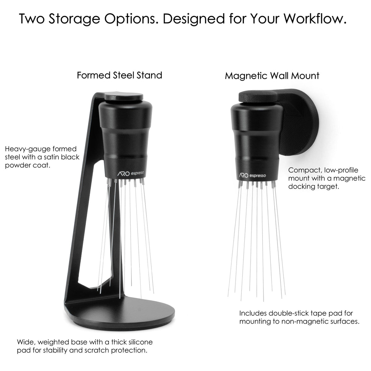 ARO Manual WDT v2 Espresso Distribution Tool, Magnetic Stand or Wall Mount
