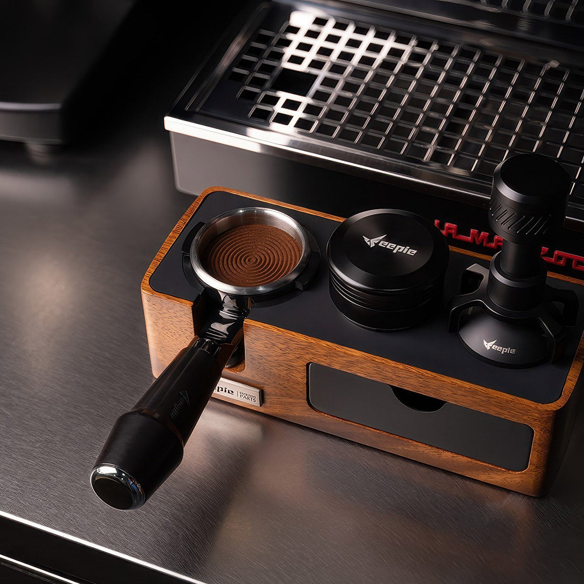 Feepie Naked Portafilter, Rosewood Handle 58mm