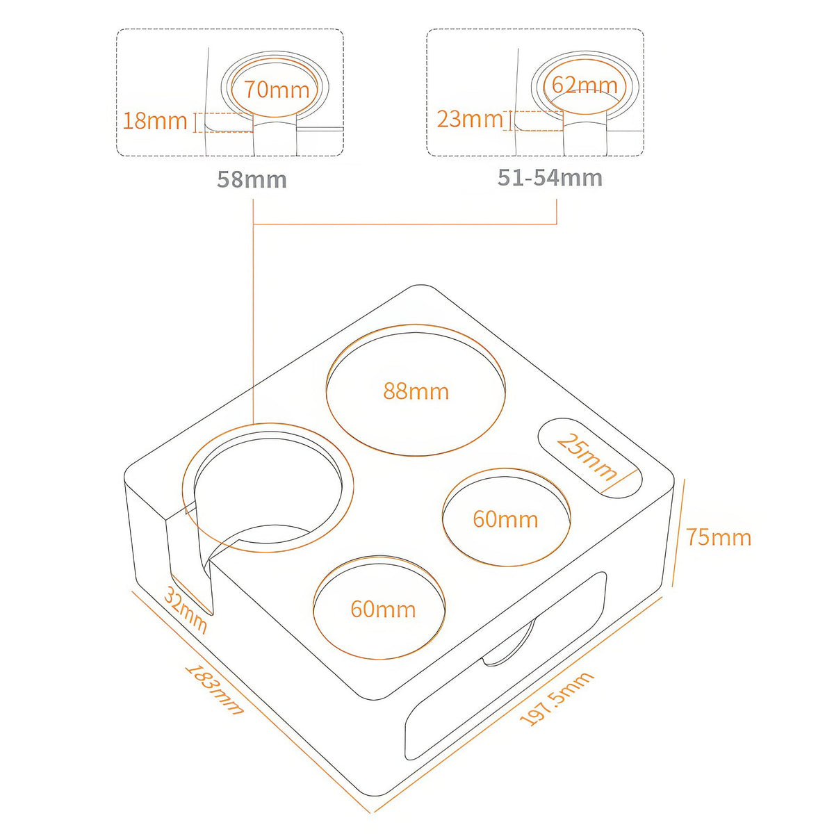 Feepie Walnut Tamping Station, Expandable