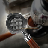 IKAPE Bottomless Portafilter, Solid Wood Handle