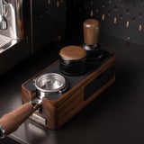 Feepie Walnut Tamping Station with Knock Box