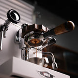Feepie Bottomless Portafilter, Walnut and Resin Handle