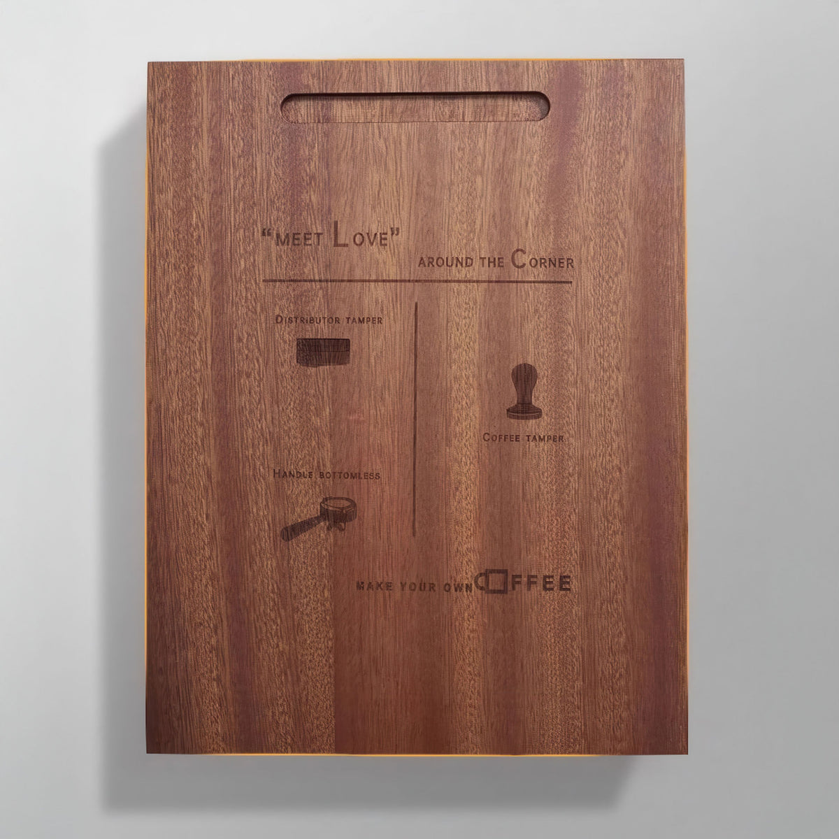 MUVNA Walnut Tamper Mat with Silicone Surface