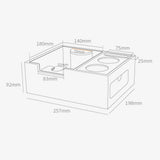 Walnut Espresso Tamping Station with Knock Box, 51 / 54 / 58 mm