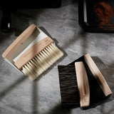 MUVNA Beech Cleaning Brush and Magnetic Dustpan Set
