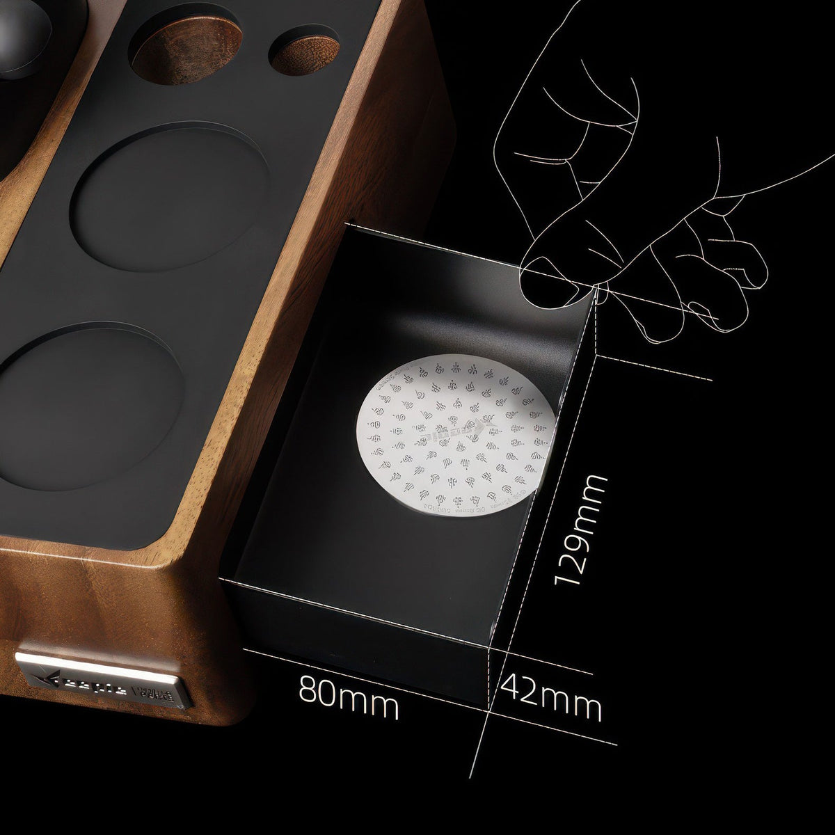 Feepie Walnut Tamping Station with Knock Box