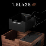Walnut Espresso Tamping Station with Knock Box, 51 / 54 / 58 mm