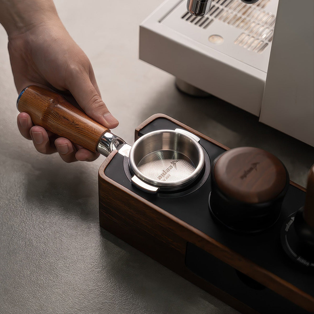 Feepie Naked Portafilter, Rosewood Handle 58mm