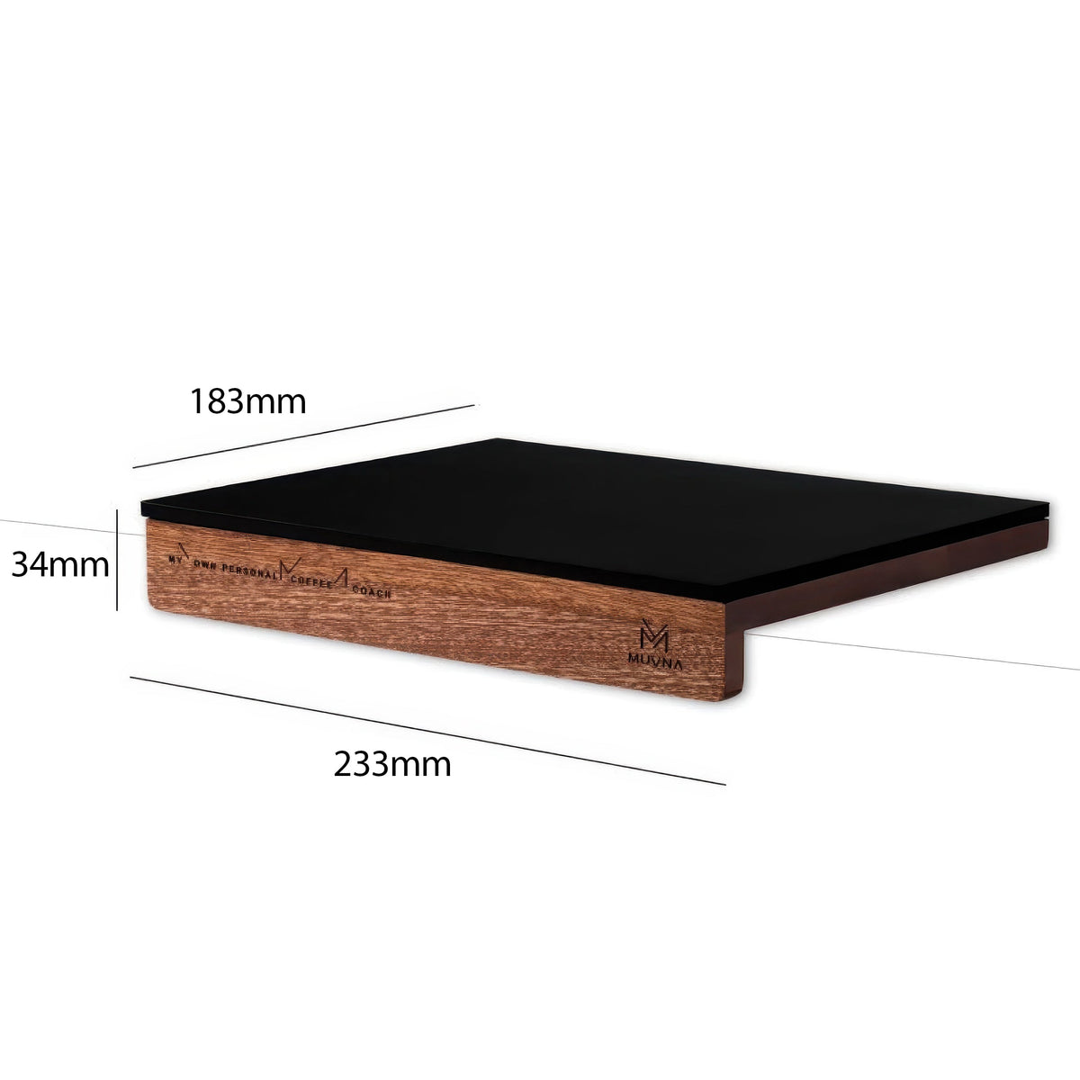 MUVNA Walnut Tamper Mat with Silicone Surface