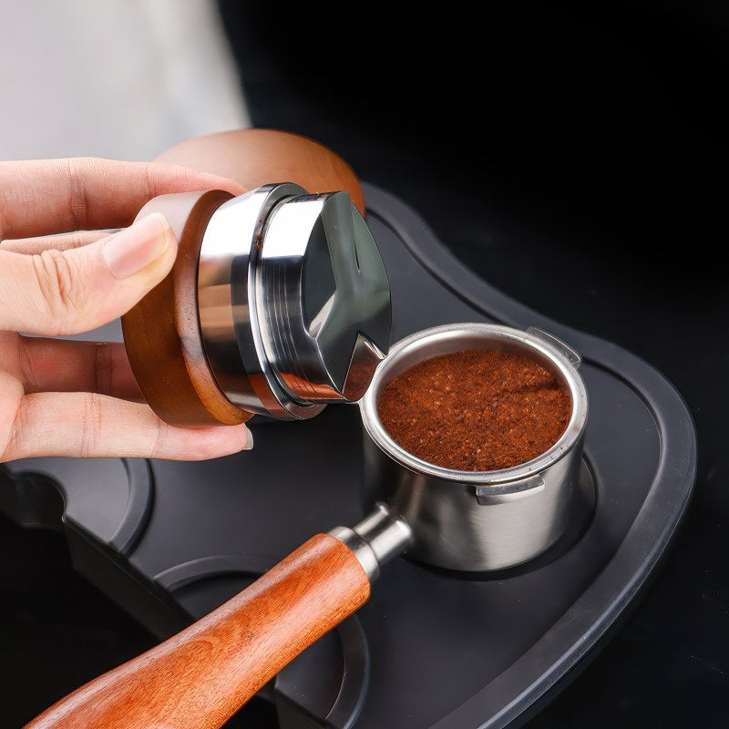 Espresso Distributor, Adjustable Depth, Walnut Handle