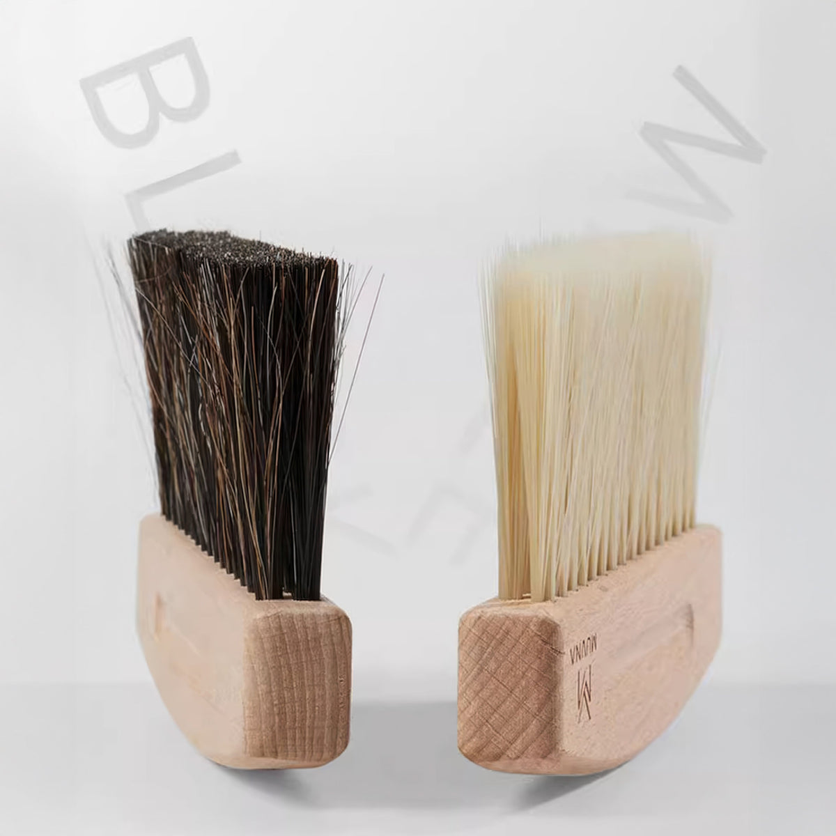 MUVNA Beech Cleaning Brush and Magnetic Dustpan Set