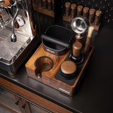 Feepie Walnut Tamping Station with Knock Box