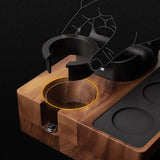 Feepie Walnut Tamping Station with Knock Box