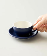 Origami 6 oz latte art cup and saucer, Matte Navy