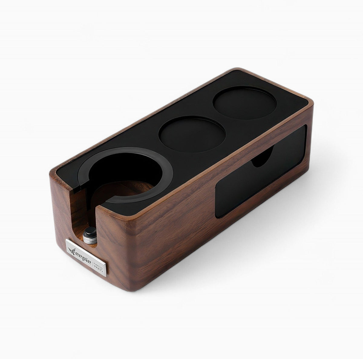 Feepie Walnut Tamping Station with Knock Box