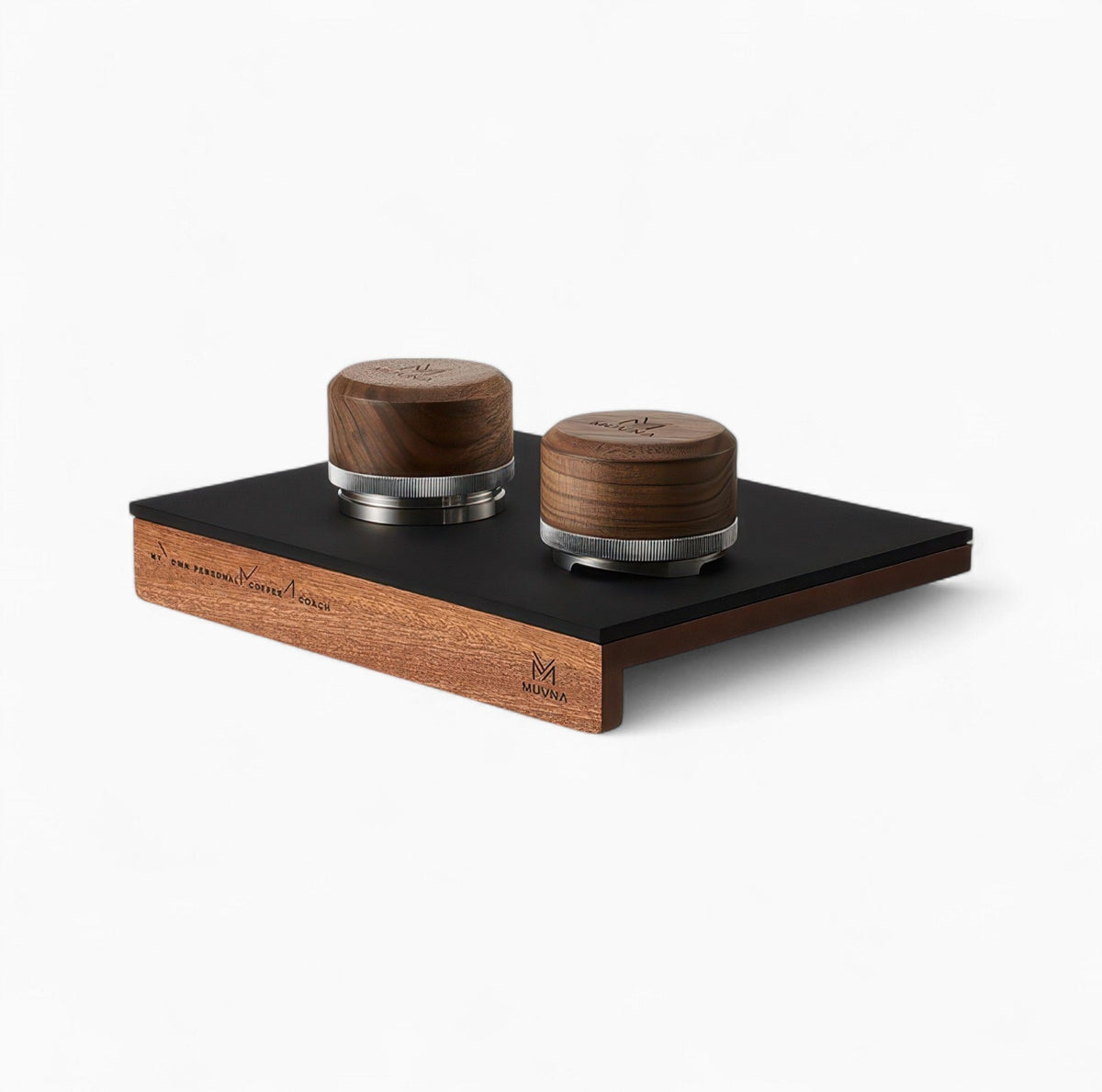 MUVNA Walnut Tamper Mat with Silicone Surface